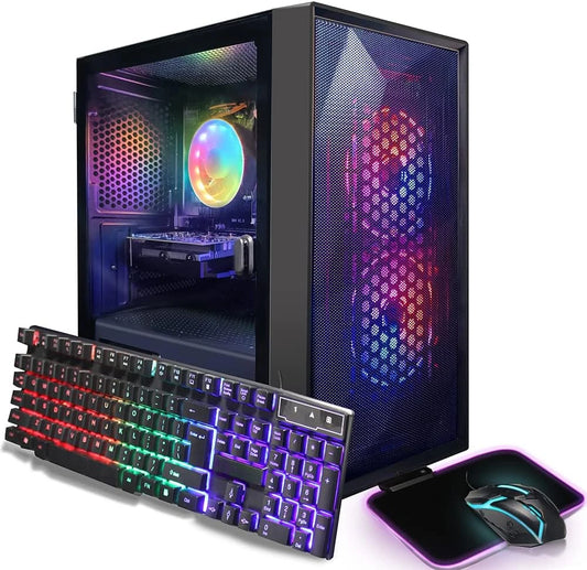 Prebuilt Gaming PC Desktop | AMD Radeon RX 550 4G GDDR5, Intel Core i5 3.3GHz up to 3.7GHz, 16GB RAM, 512GB SSD, WiFi