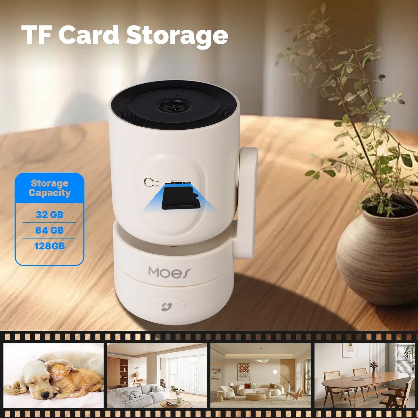 MOES Tuya Wi-Fi 6 Smart Indoor 4MP HD Security Pan/Tilt Camera Motion Tracking & Sound Detection Infrared Night Vision Monitor