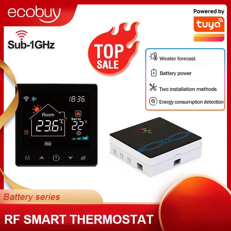 Tuya Smart Home Wifi Boiler Thermostat Wireless 433MHZ Water Boiler Heating Digital Thermoregulator Smart Life Alexa Google Home