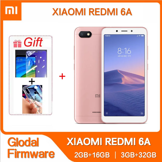 Original Xiaomi Redmi 6A 3GB 32GB Smartphone Wholesale Xiaomi Mobile Phones Unlocked Android Google Play Global Frimware