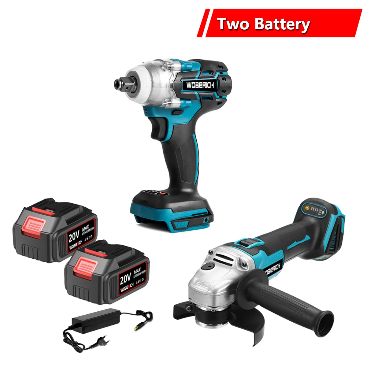 Combo Kits Power Tools Sets Brushless Electric Cordless Impact Drill Angle Grinder Electric circular saw With 2x Battery