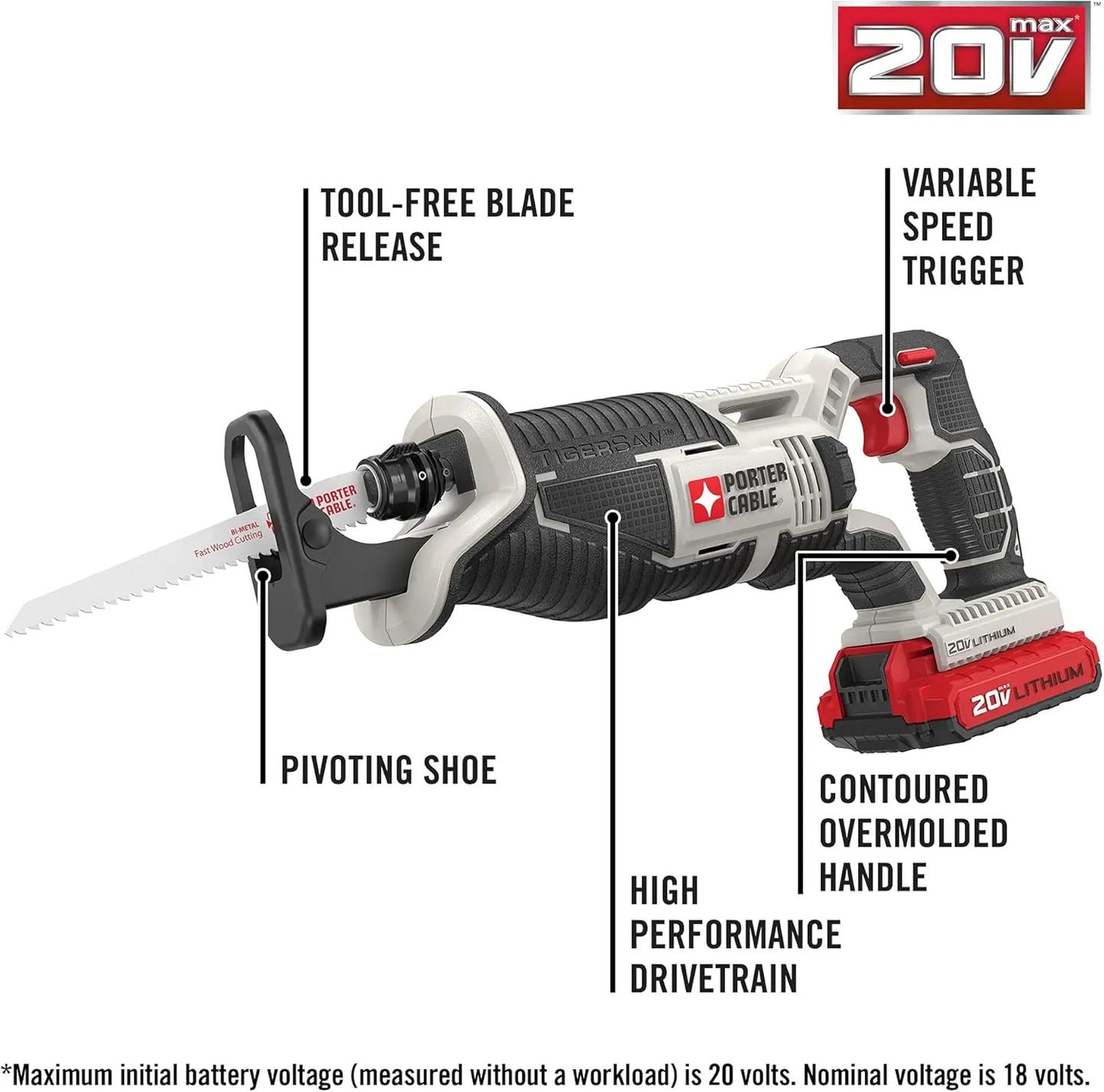 20V MAX Power Tool Combo Kit, 6-Tool Cordless Power Tool Set with 2 Batteries and Charger (PCCK619L8)