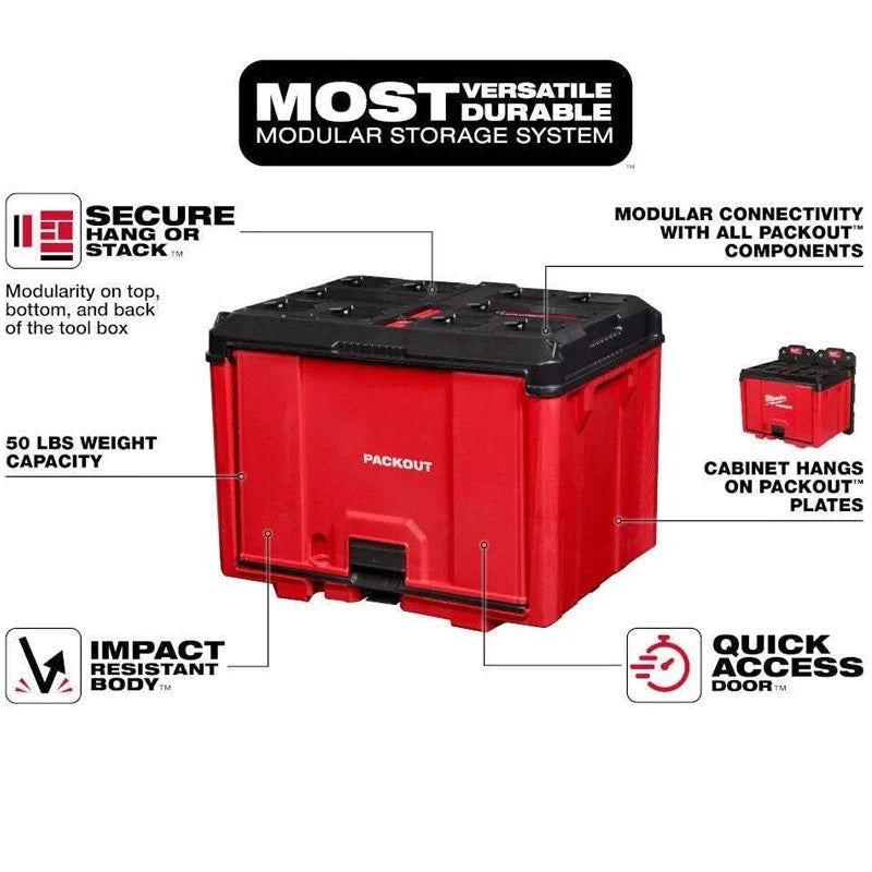 Milwaukee 48-22-8445 Impact Resistance Polymer Cabinet Storage System Can Suspension Stacking Tool Box