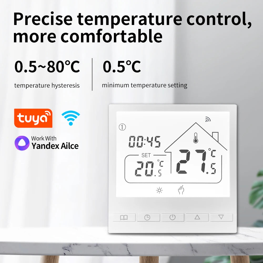 Tuya WiFi Smart Thermostat Temperature Controller for Electric Floor Heating Water/Gas Boiler Temperature  Google Home Alexa