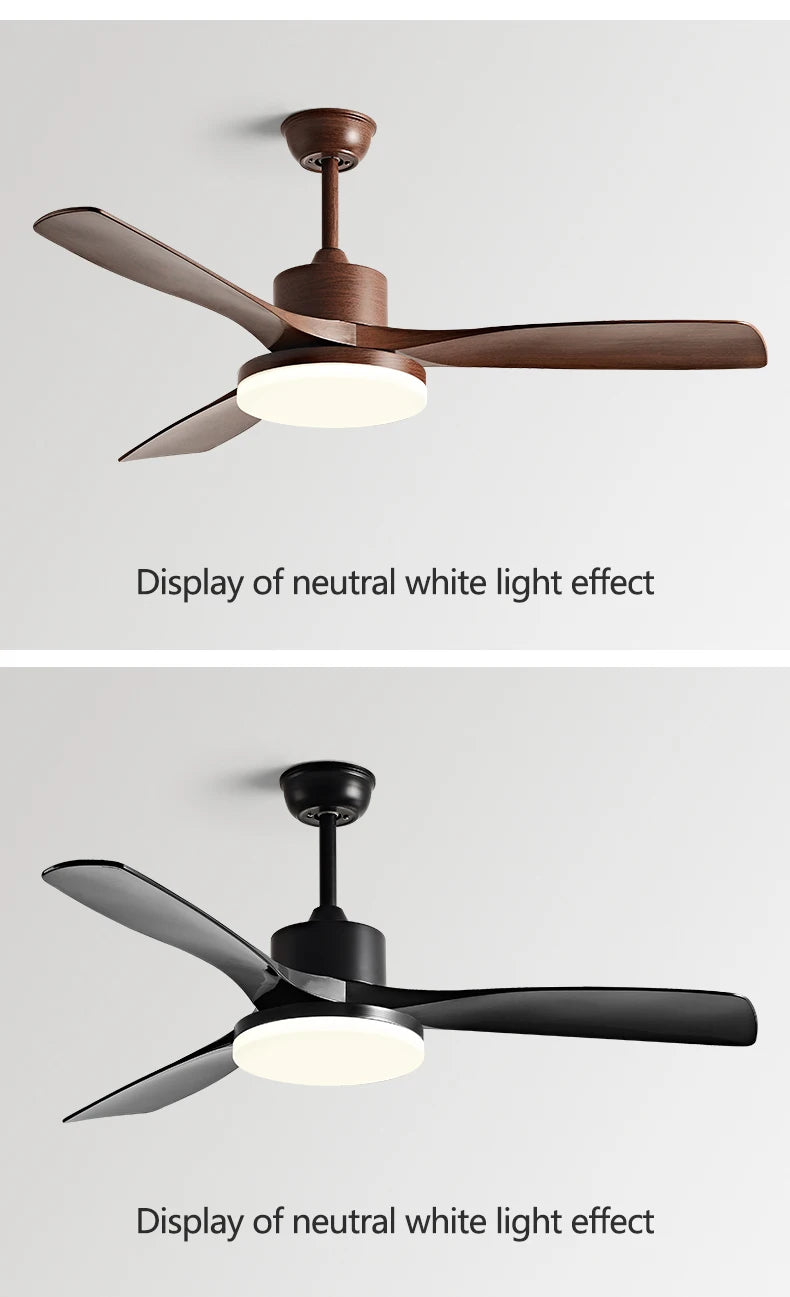 52 inch Modern DC Ceiling fan with light and Remote Control for Living room dining room bedroom Strong winds Electric fans