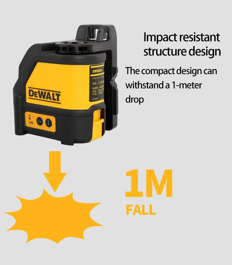 DEWALT DW088CG Laser Level With Case 30m Self-Leveling Cross Line Green Cross Line Lase Horizontal Vertical Laser Level 2-Line