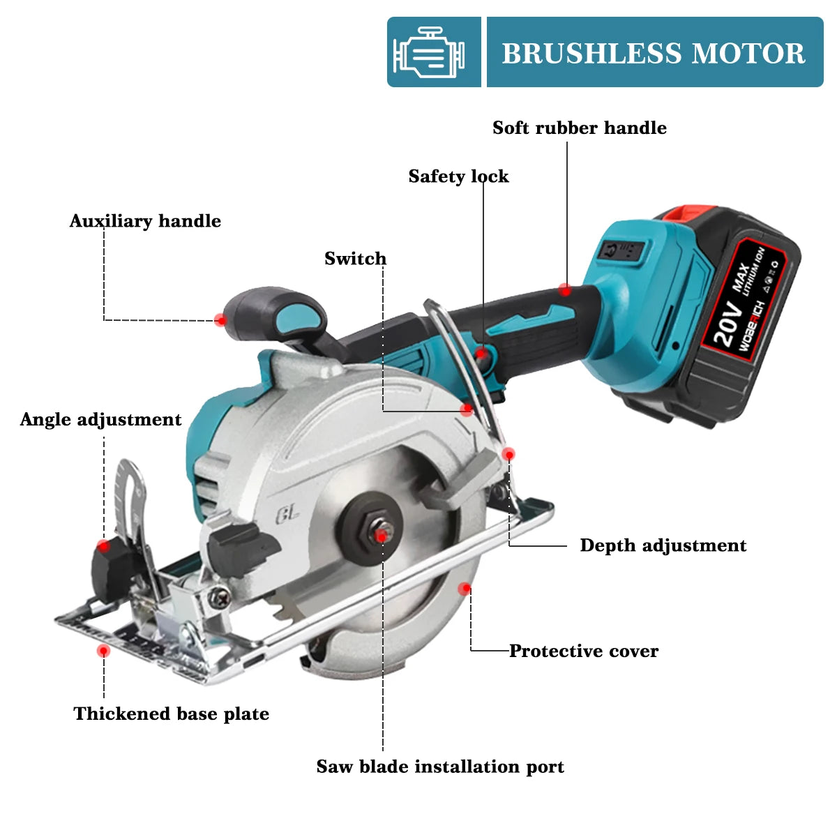 Combo Kits Power Tools Sets Brushless Electric Cordless Impact Drill Angle Grinder Electric circular saw With 2x Battery