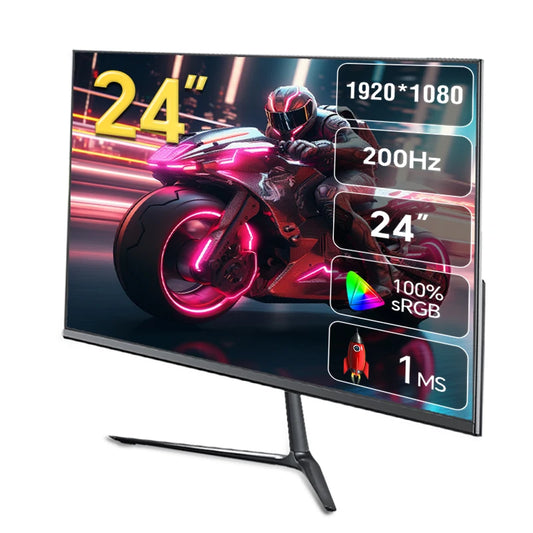 Anmite 24 Inch PC Gaming Monitor 200Hz IPS LCD Display 1920×1080P FHD Desktop Ultra-thin Gaming Computer Screen100Hz HDMI