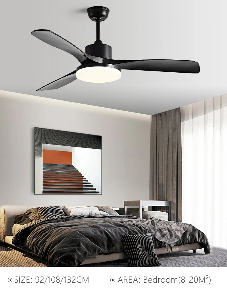 52 inch Modern DC Ceiling fan with light and Remote Control for Living room dining room bedroom Strong winds Electric fans