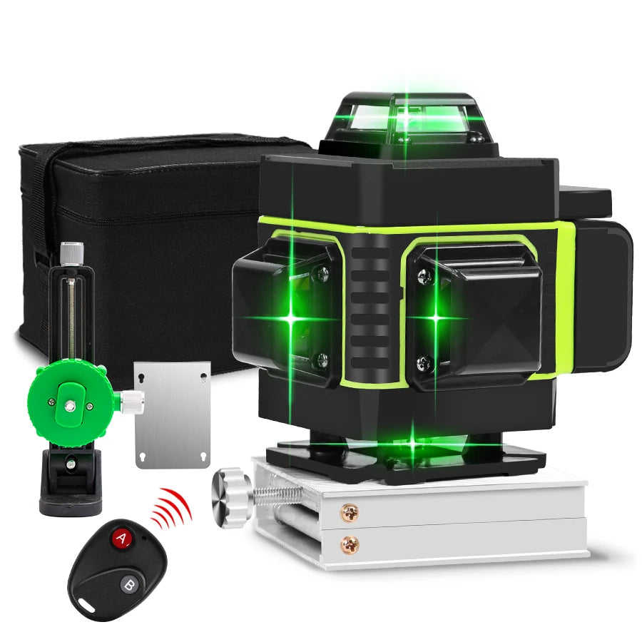 HILDA 16/12 Lines Laser Level Green Line SelfLeveling 360 Horizontal And Vertical Super Powerful Laser Level Green Beam