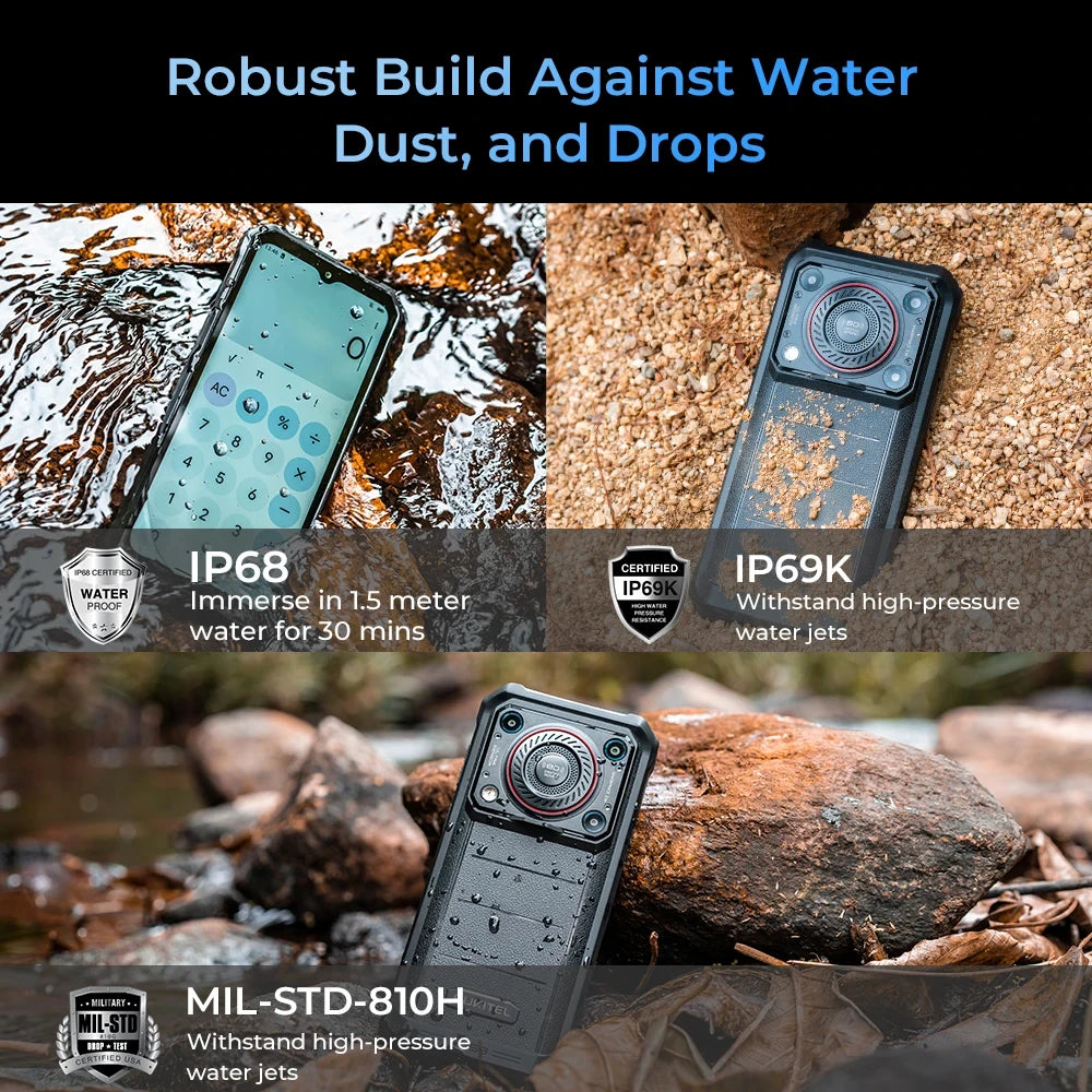 Oukitel WP36 Rugged Smartphone 10600mAh 6.52" HD+ Cell phone 16GB 128GB Mobile Phone Android 13 13MP Camera MT8788