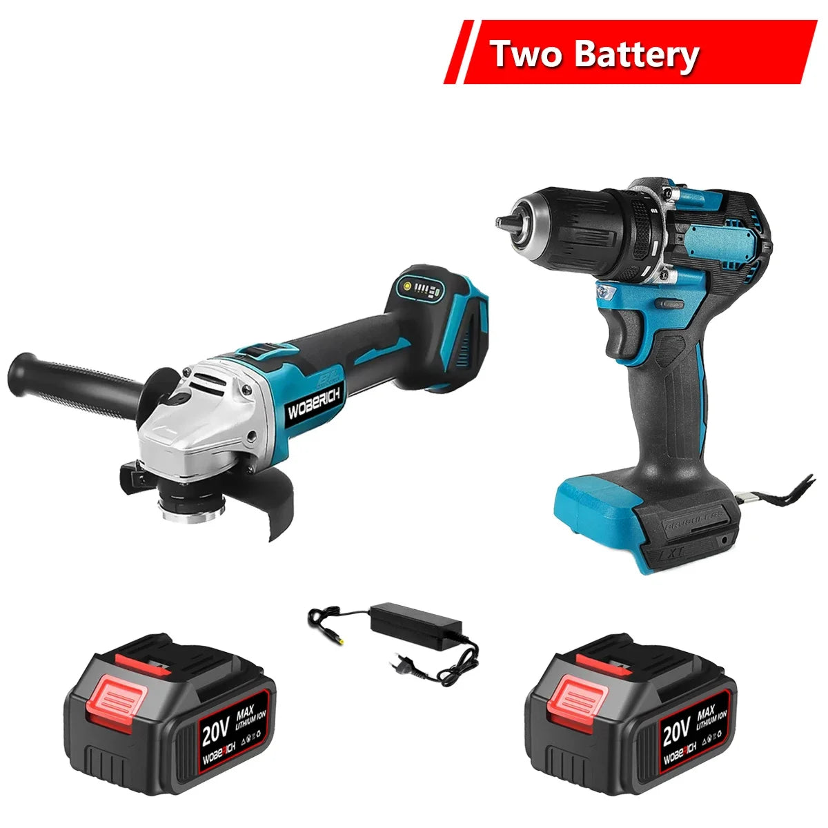 Brushless Electric Cordless Impact Drill Angle Grinder Electric circular saw With 2x Battery Combo Kits Power Tools Sets