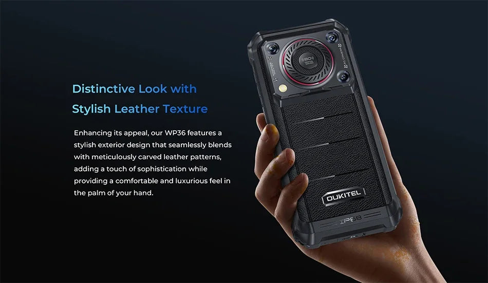 Oukitel WP36 Rugged Smartphone 10600mAh 6.52" Display 8GB 128GB 13MP Rear Camera Mobile Phone Android 13