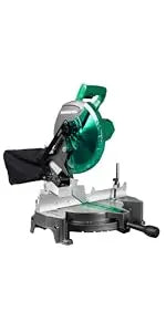 Metabo HPT Compound Miter Saw, 10" Miter Saw with Large Table Saw for woodworking, Power saw with 15-Amp Motor, Accurate Miter A