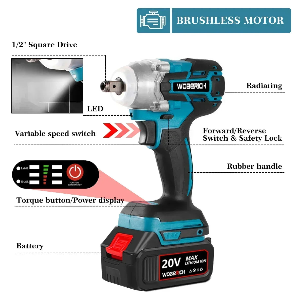 Brushless Electric Cordless Impact Drill Angle Grinder Electric circular saw With 2x Battery Combo Kits Power Tools Sets