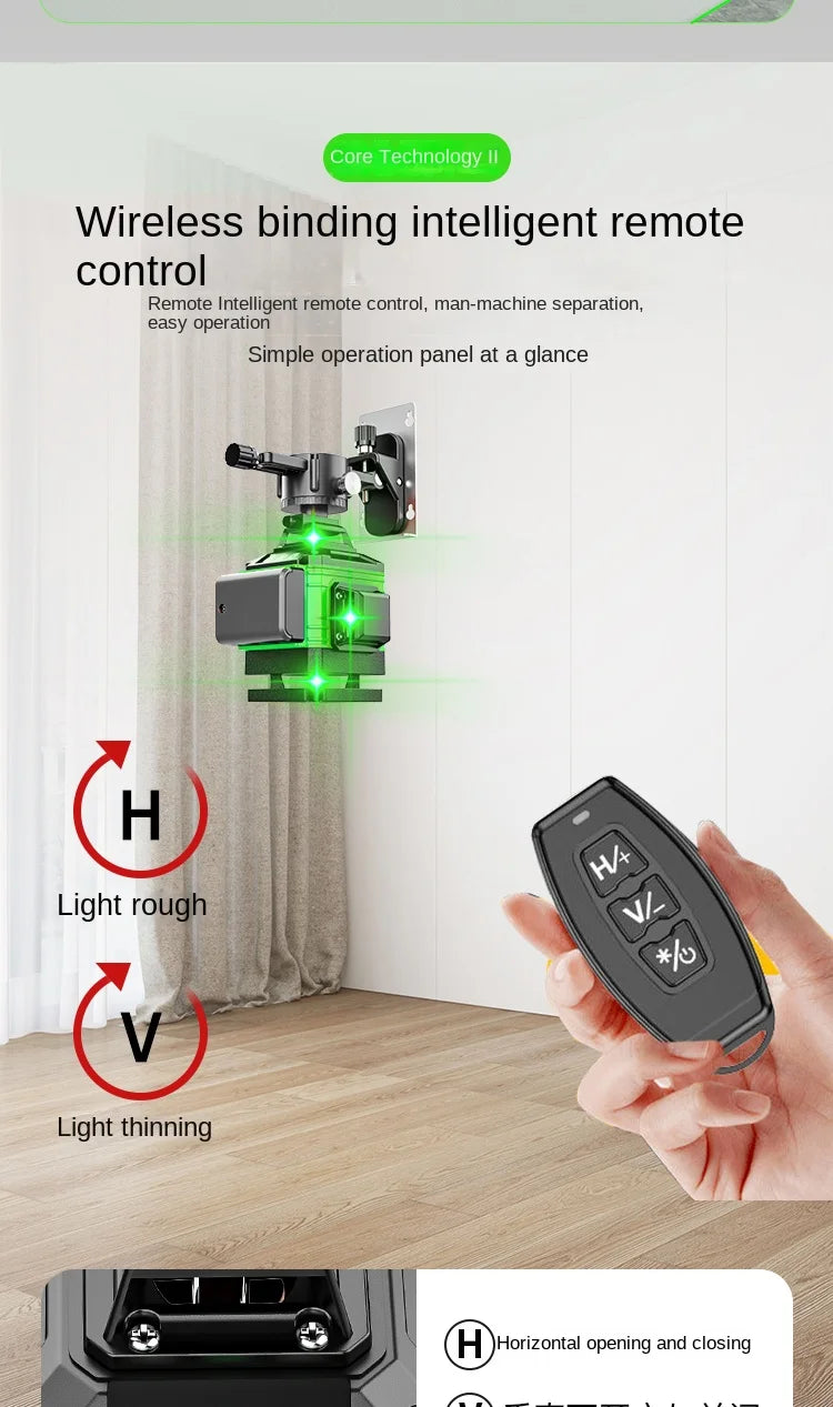 New 4D 8/12/16 Lines Laser Level with Green Line Self-Leveling Horizontal and Vertical Super Powerful for Accurate Measurement