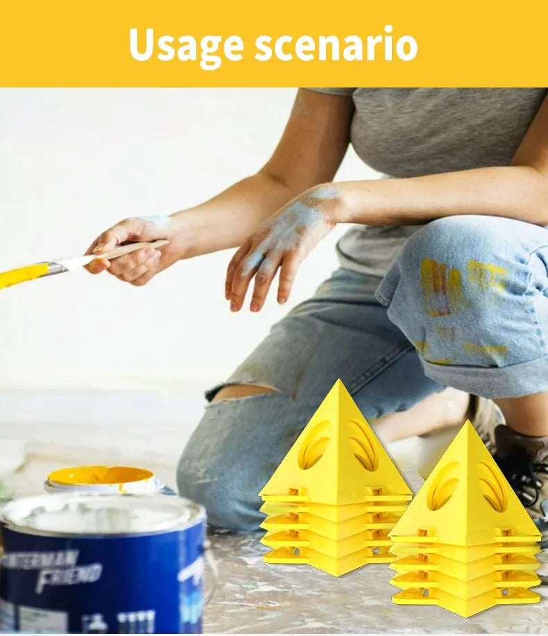 10 PCS Woodworking Paint Bracket Set Yellow Painted Plastic Cushion Block Spray Painting Air Dry Coated Triangular Bracket