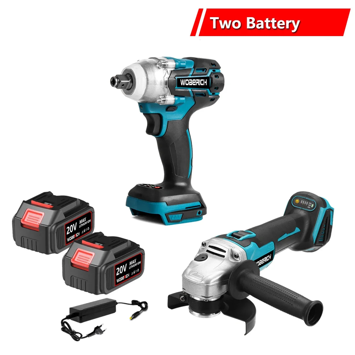 Brushless Electric Cordless Impact Drill Angle Grinder Electric circular saw With 2x Battery Combo Kits Power Tools Sets