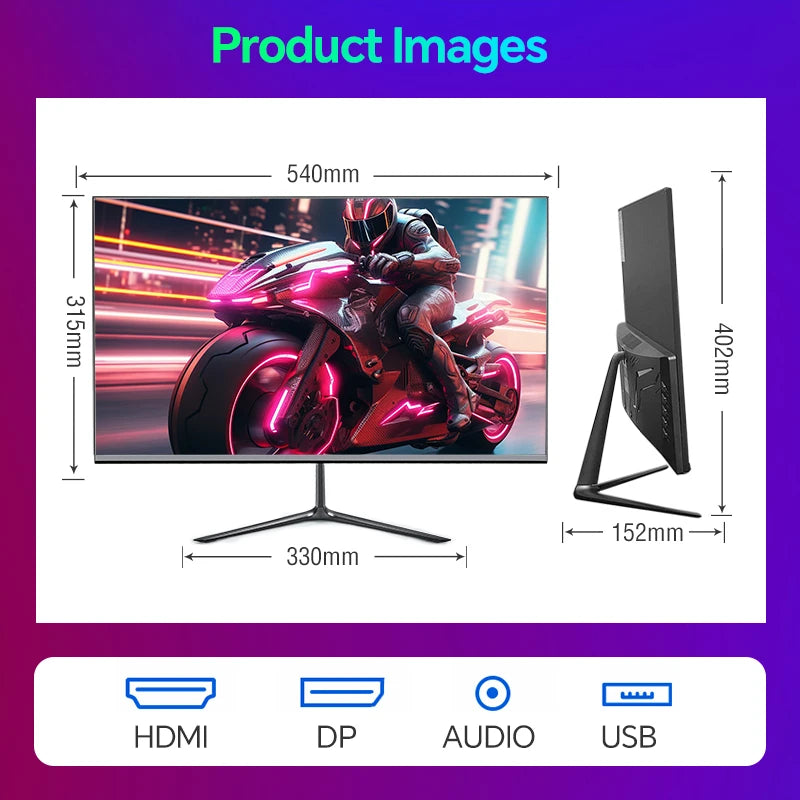 Anmite 24 Inch PC Gaming Monitor 200Hz IPS LCD Display 1920×1080P FHD Desktop Ultra-thin Gaming Computer Screen100Hz HDMI