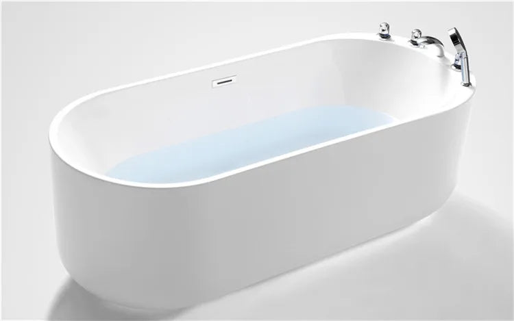 Acrylic large stand alone 1700mm bathtub freestanding bath deep soaking tub