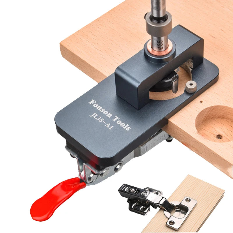 Woodworking Upgrade 35mm Concealed Hinge Jig Kit Hinge Boring Jig Drilling Guide Locator for Face Frame Cabinet Cupboard Tools