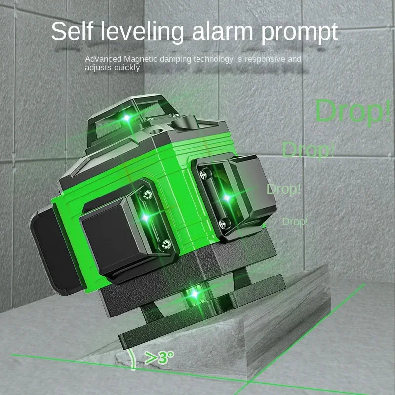 New 4D 8/12/16 Lines Laser Level with Green Line Self-Leveling Horizontal and Vertical Super Powerful for Accurate Measurement