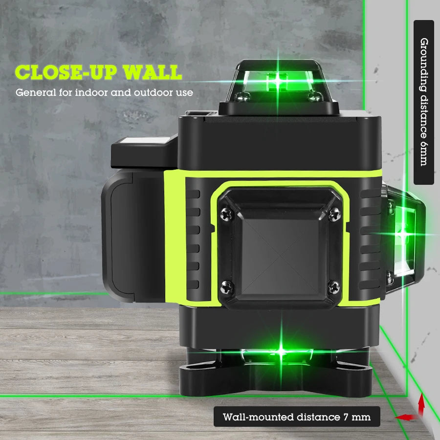 HILDA 16/12 Lines Laser Level Green Line SelfLeveling 360 Horizontal And Vertical Super Powerful Laser Level Green Beam