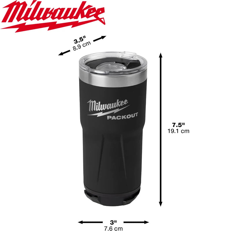 Milwaukee PACKOUT Insulated Cup Tumbler Heat Cold Retention Water Cup Stainless Steel Long Durability 48-22-8392RX 48-22-8393BX