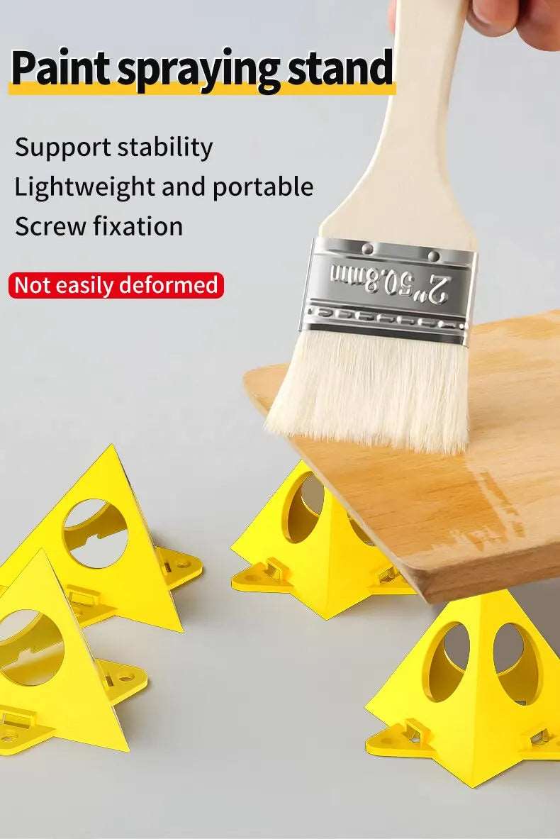 10 PCS Woodworking Paint Bracket Set Yellow Painted Plastic Cushion Block Spray Painting Air Dry Coated Triangular Bracket