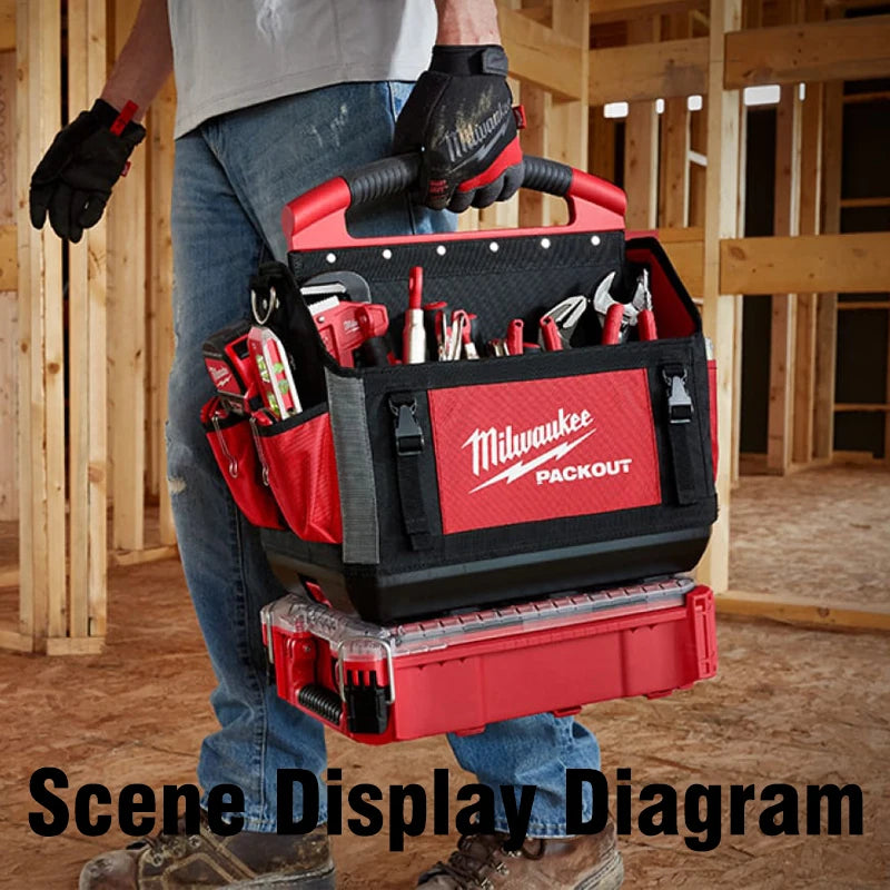 Milwaukee 48-22-8315 PACKOUT 15" Tote 31 Pockets Zipper Style Hand Tools Spare Parts Storage Kit Durable Suitcase