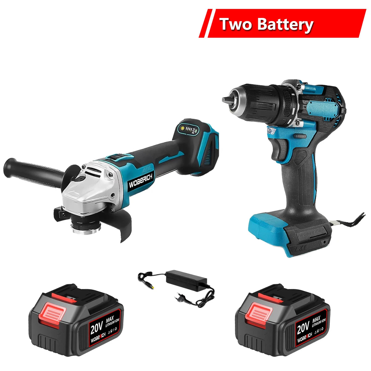 Combo Kits Power Tools Sets Brushless Electric Cordless Impact Drill Angle Grinder Electric circular saw With 2x Battery