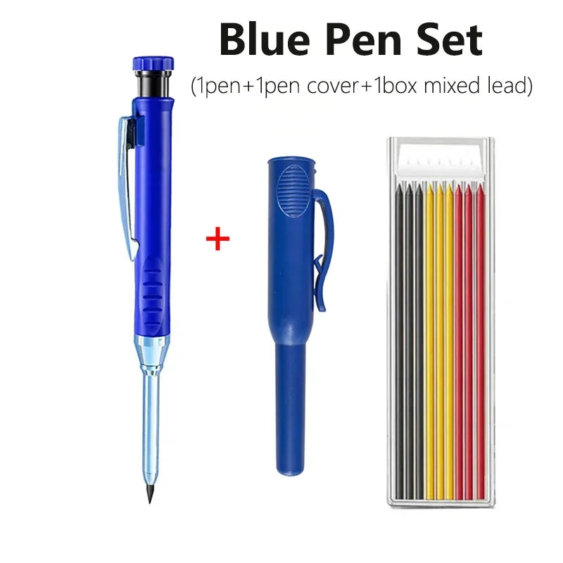 3Pcs/set 2.8mm Woodworking Automatic Pencil Built In Pencil Sharpener 2B Lead Core Deep Hole Marking Engineering Drawing Tool