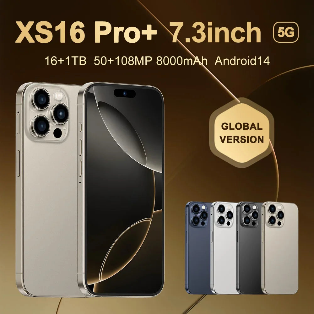 Original For Brand New XS16 Pro+ Smartphone 7.3 inch Full Screen 4G 5G Cell Phone 7800mAh Mobile Phones Global Version