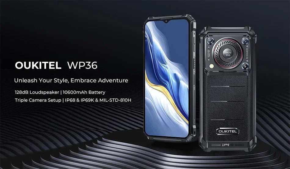 Oukitel WP36 Rugged Smartphone 10600mAh 6.52" Display 8GB 128GB 13MP Rear Camera Mobile Phone Android 13