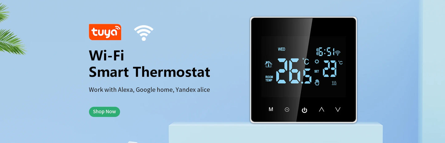 Tuya WiFi Smart Thermostat Temperature Controller for Electric Floor Heating Water/Gas Boiler Temperature  Google Home Alexa