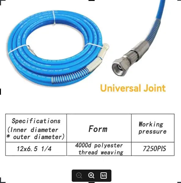 Premium 1/4 Airless Paint Spray Hose - High Pressure Flexible Fiber Nylon Tube