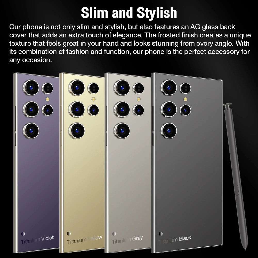 New S24 Ultra Smartphone 5G Signal 22GB+2TB  Android 14 8000mAh phone Qualcomm Snapdragon 8Gen3 Face Recognition