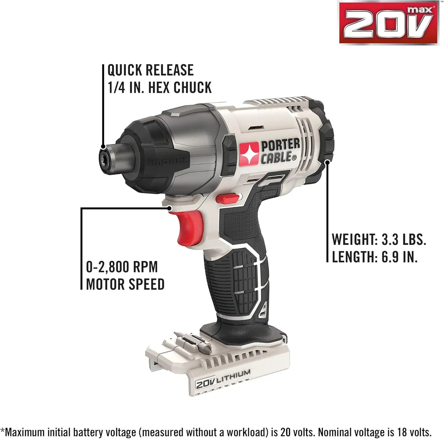 20V MAX Power Tool Combo Kit, 6-Tool Cordless Power Tool Set with 2 Batteries and Charger (PCCK619L8)