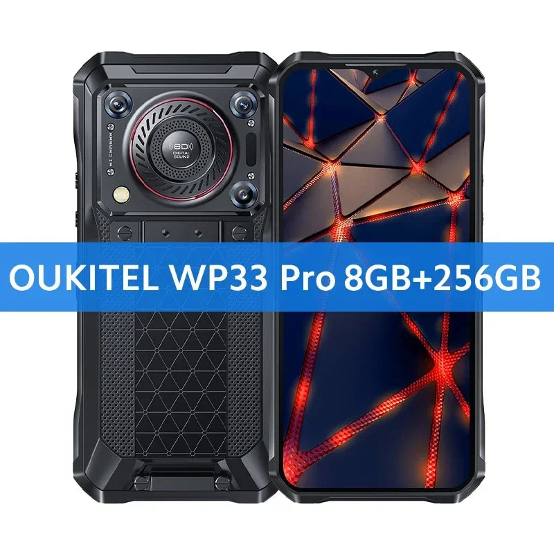 Oukitel WP33 Pro 5G Rugged Smartphone 22000mAh 6.6" FHD+ Cellphone 8GB 256GB Mobile Phone 64MP Camera 33W Fast Charger