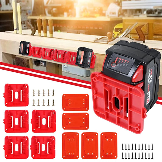 5/10 Pack Battery Storage Rack Machine Holder for Dewalt/Makita/Milwaukee 14.4V 18V Li-ion Battery Wall Mount Tool Bracket