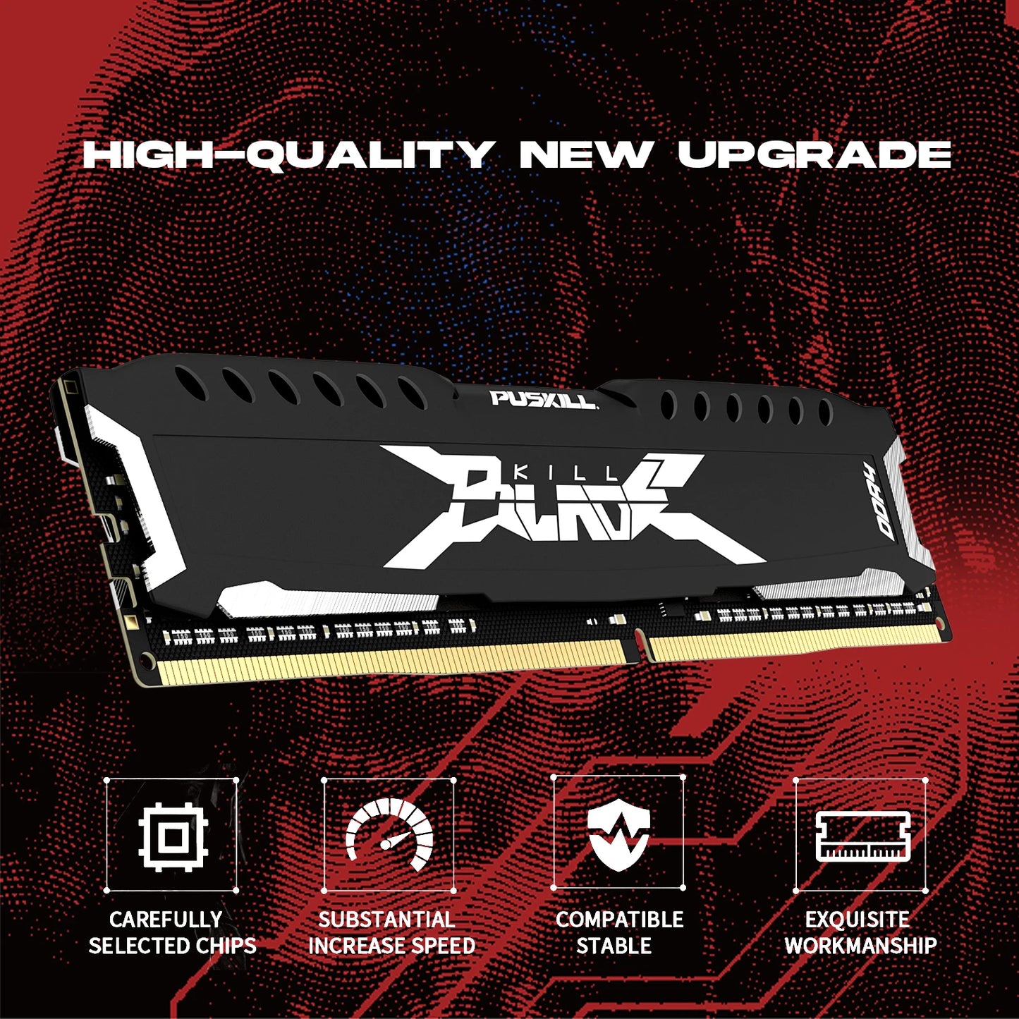 PUSKILL Memória RAM DDR4 16GB 8GB 1.2V 3200MHz 2666MHz Desktop Computer UDIMM Cooling Vest Memory Memoria