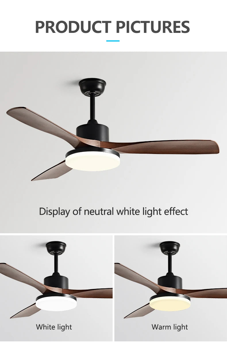 52 inch Modern DC Ceiling fan with light and Remote Control for Living room dining room bedroom Strong winds Electric fans