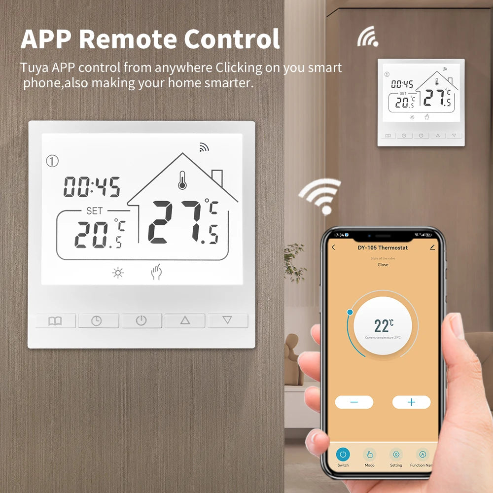 Tuya WiFi Smart Thermostat Temperature Controller for Electric Floor Heating Water/Gas Boiler Temperature  Google Home Alexa