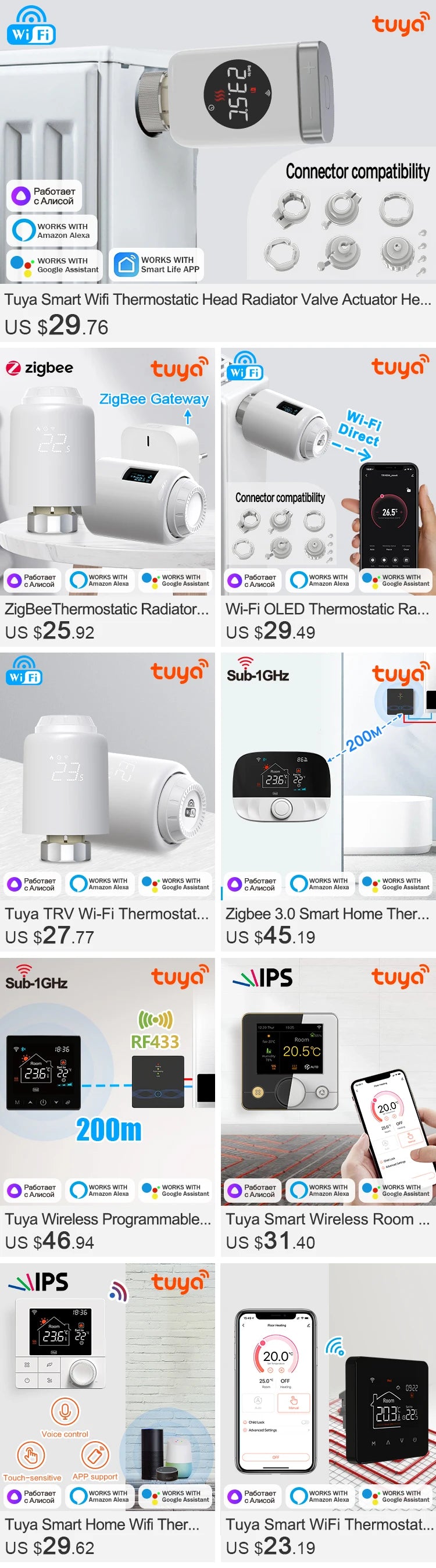 Tuya Smart Home Wifi Boiler Thermostat Wireless 433MHZ Water Boiler Heating Digital Thermoregulator Smart Life Alexa Google Home