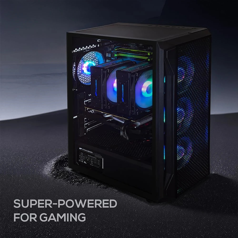 Gaming PC Computer Desktop Dual Intel I7 Xeon E5 up to 3.7GHz 16G DDR4 Ram 1T SSD 600M WiFi BT 5.0 RGB Fan x4 RGB Mouse Pad