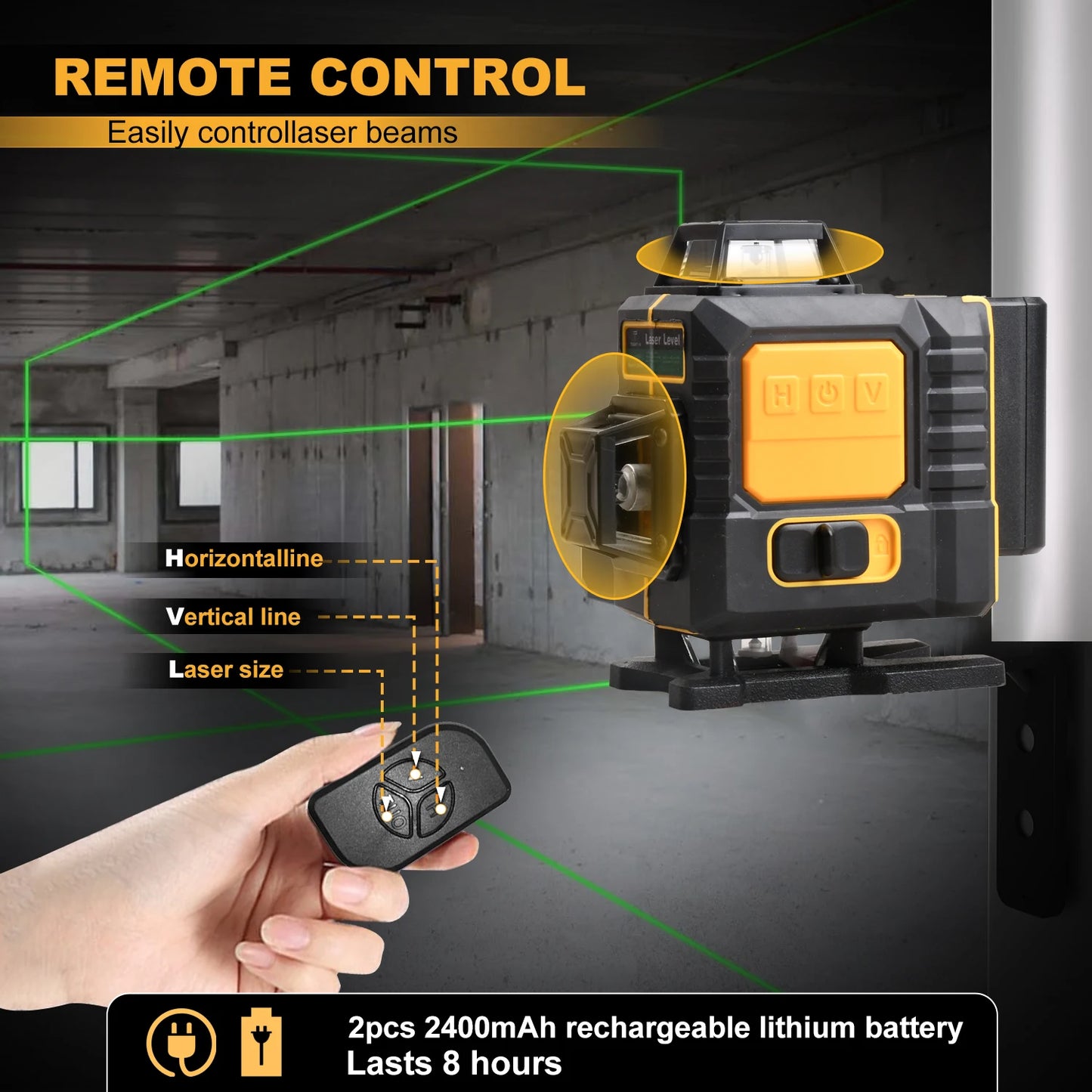 New 16 Lines 4D Laser Level Green Line Self-Leveling 360 Horizontal And Vertical Super Powerful Laser Level Green Beam Laser