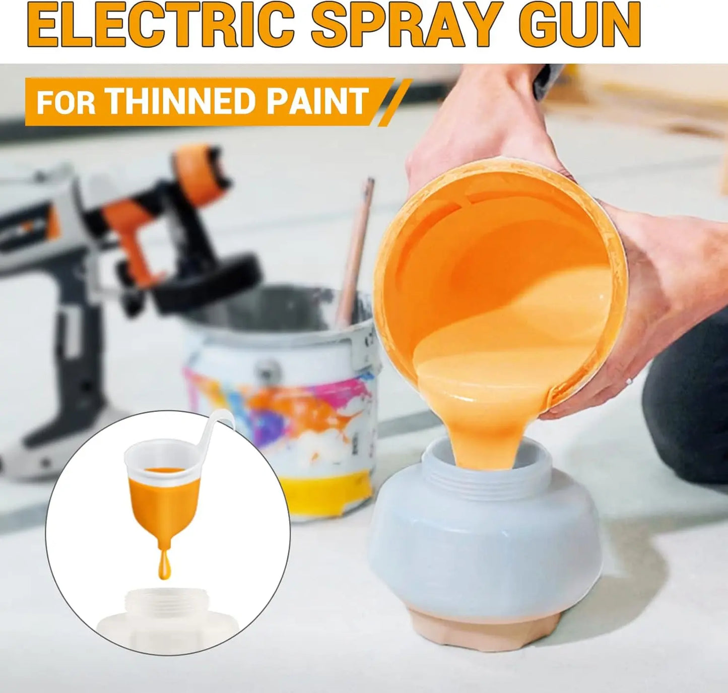 Sprayer - BATAVIA HVLP Electric Spray Paint Gun, 1200ML, 4 Nozzles, 3 Patterns, Paint Sprayer for House Painting, Home Int