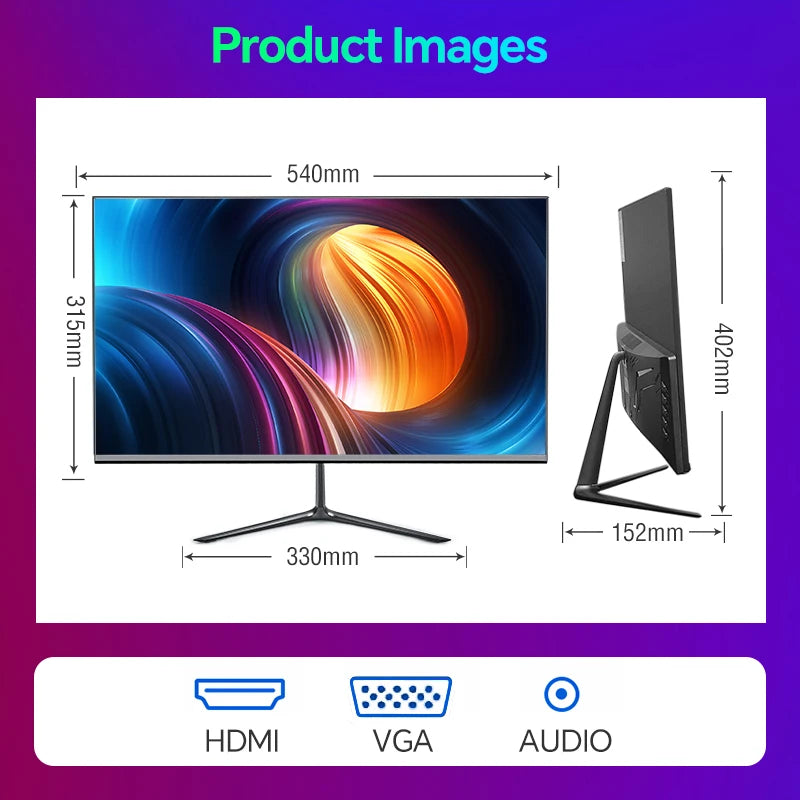 Anmite 24 Inch PC Gaming Monitor 200Hz IPS LCD Display 1920×1080P FHD Desktop Ultra-thin Gaming Computer Screen100Hz HDMI