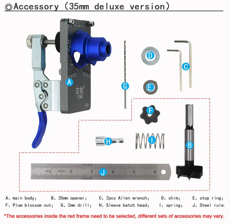 Woodworking Upgrade 35mm Concealed Hinge Jig Kit Hinge Boring Jig Drilling Guide Locator for Face Frame Cabinet Cupboard Tools