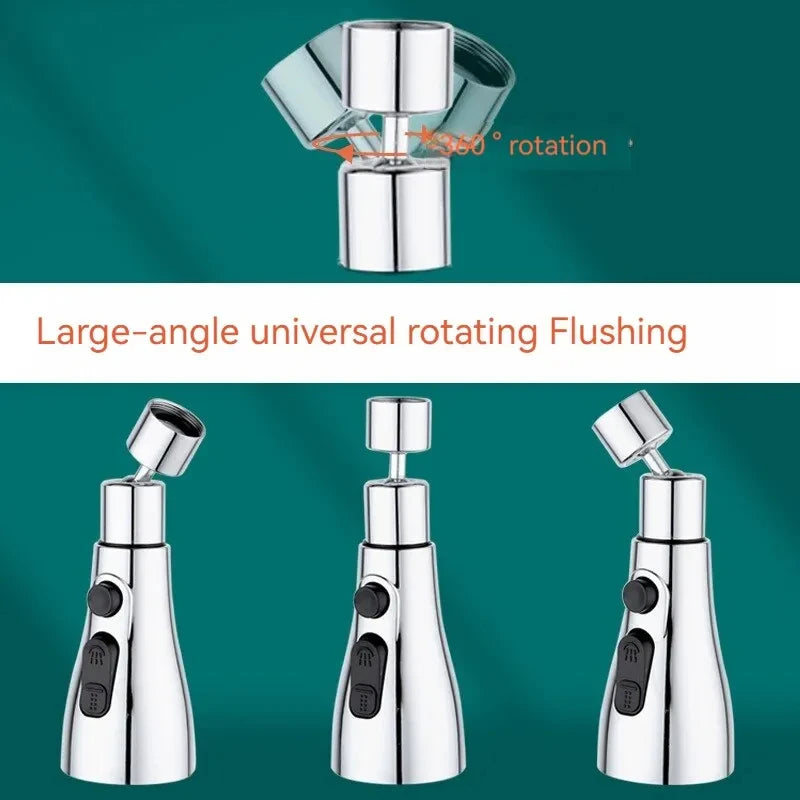 Universal Kitchen Faucet Extender 360° Swivel Aerator Plastic Splash Guard Strainer Sink Aerator Spout